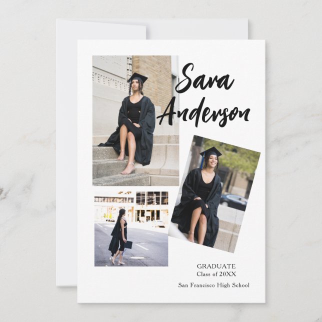 Photo Collage Graduation Announcement card (Front)