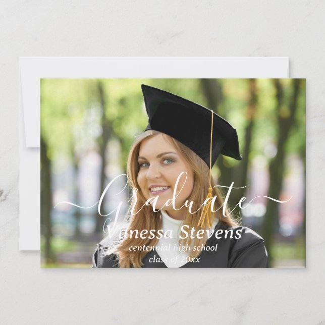 Photo collage graduation announcement cards (Front)