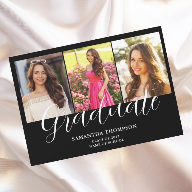 Photo Collage Graduation Flat Announcement Card (Creator Uploaded)