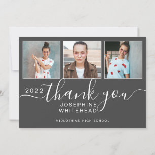 Photo Collage Graduation Thank You 2022 Dark Grey