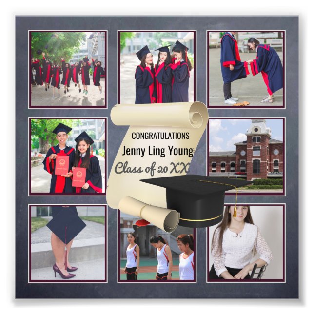 Photo Collage Graduation WALL ART - Commemorative (Front)