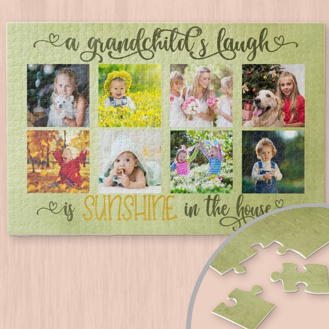 Photo Collage & Grandchild Saying for Grandparents Jigsaw Puzzle (Creator Uploaded)