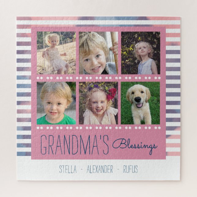 Photo Collage Grandma's Blessing Jigsaw Puzzle (Vertical)