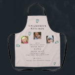 Photo Collage Grandma's Kitchen Foliage Apron<br><div class="desc">Grandma's Kitchen.  Hugs and Love.  Apron.  White.  Grandchildren photos.</div>