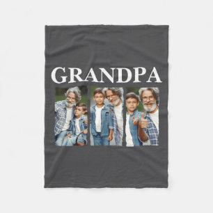 Photo Collage Grandpa D Gift  Fleece Blanket