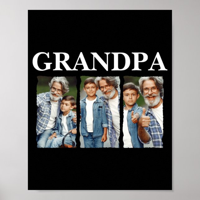 Photo Collage Grandpa D Gift  Poster (Front)