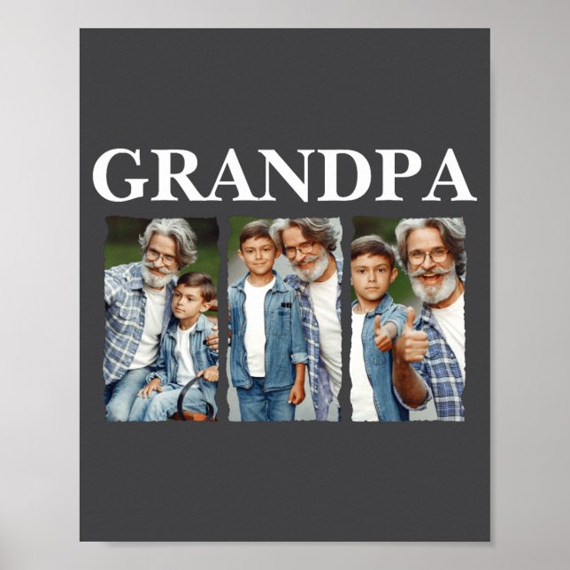 Photo Collage Grandpa D Gift  Poster (Front)