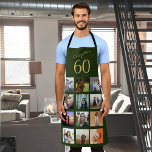 Photo Collage Green Gold 60th Birthday Apron<br><div class="desc">Let that loved one know they are really special with this unique 60th birthday apron. What a wonderful gift for that loved one. Add your favourite photos of friends,  events and pets.</div>