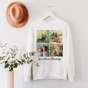 Photo Collage Grid with your  Custom Text Sweatshirt