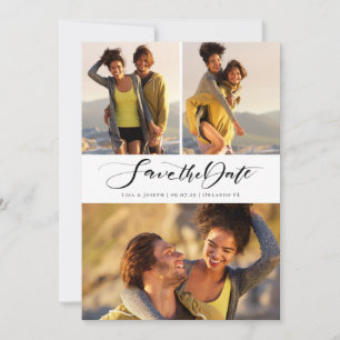 Photo Collage Handwritten Script Save The Date