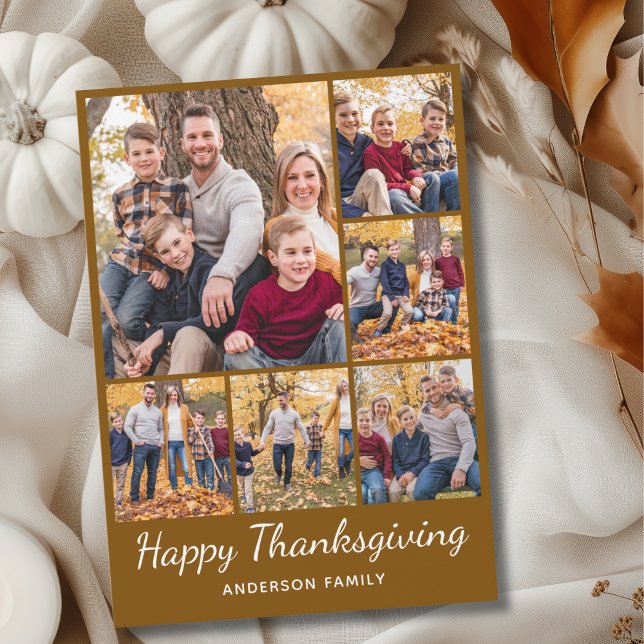 Photo Collage Happy Thanksgiving Holiday Card (Creator Uploaded)