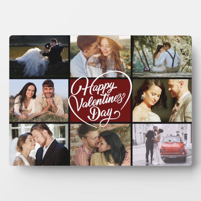 Photo Collage Happy Valentine's Day Plaque (Front)