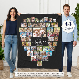 Photo Collage Heart Together We Make A Family Fleece Blanket