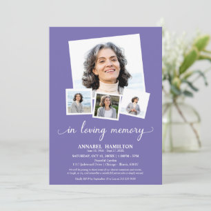 Photo Collage In Loving Memory Celebration of Life Invitation