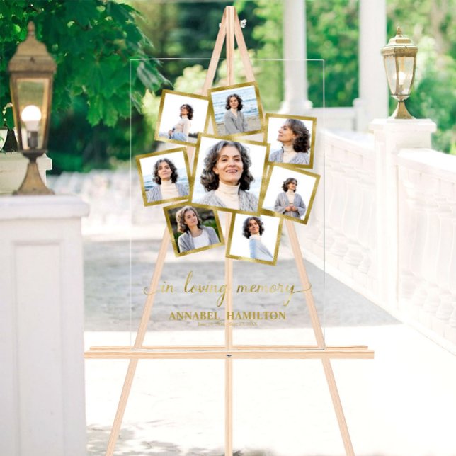 Photo Collage In Loving Memory Memorial Sign (Creator Uploaded)