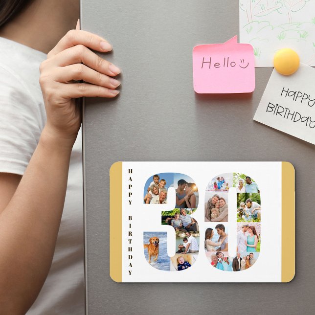 Photo Collage in Number 30 Happy 30th Birthday Magnet (Creator Uploaded)