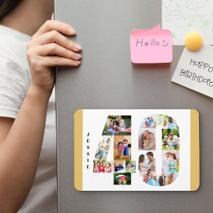 Photo Collage in Number 40 - 40th Birthday Neutral Magnet