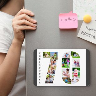 Photo Collage in Number 70 - 70th Birthday Magnet