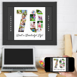 Photo Collage in Number 70 Shape for 70th Birthday Poster<br><div class="desc">Create your own unique 70th birthday keepsake with your favourite photos. This photo collage is in the shape of a number 70 and the template is set up ready for you to add your photographs and custom text. The sample wording includes your name, birth year and "What a Wonderful Life!"...</div>
