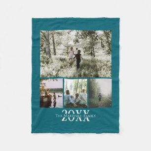Photo Collage Instagram Name and Year Personalised Fleece Blanket