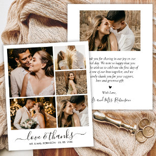 Photo Collage Love and Thanks Wedding Thank You 