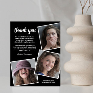 Photo Collage Memorial Funeral Thank You Card