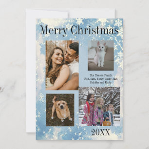 Photo Collage Merry Christmas Flat Holiday Card