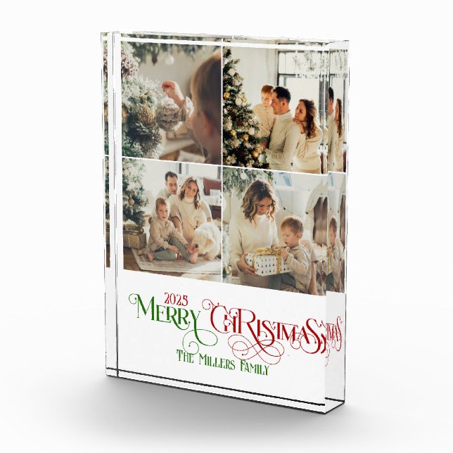 Photo Collage Merry Christmas Retro Typography (Right)