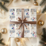 Photo Collage Merry Christmas Wrapping Paper<br><div class="desc">Create your own personalised wrapping paper with custom photo collage. The design features 4 of your favourite photos, which are displayed in square format in a repeating pattern. The rows of pictures are divided by rows of trendy typewriter style typography which reads "merry christmas ... happy new year ... "....</div>