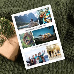 Photo Collage Merry Travel Memories Holiday Card