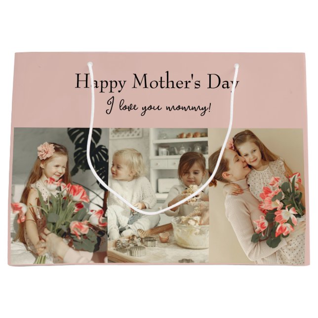 Photo Collage & Message - Personalised Gift |  Large Gift Bag (Front)