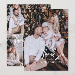 Photo collage Modern Elegant 5 Photo Thank You  Card