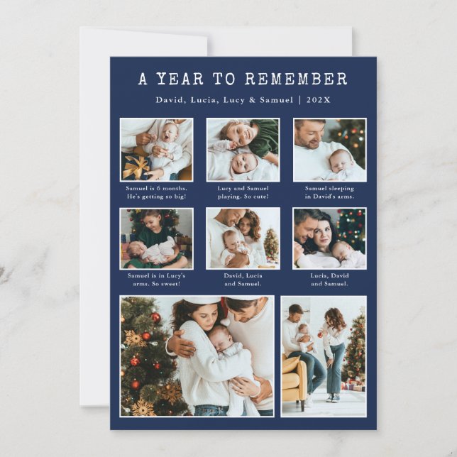 Photo Collage Modern Holiday Card (Front)