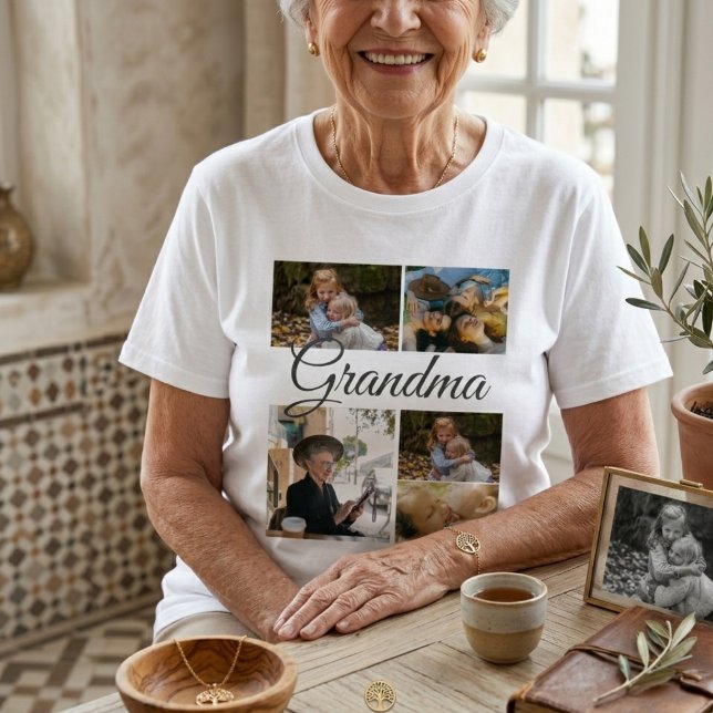 Photo Collage Modern Layout Custom Tee for Family  (5-Photo Collage Modern Layout Custom Tee for Family & Friends)