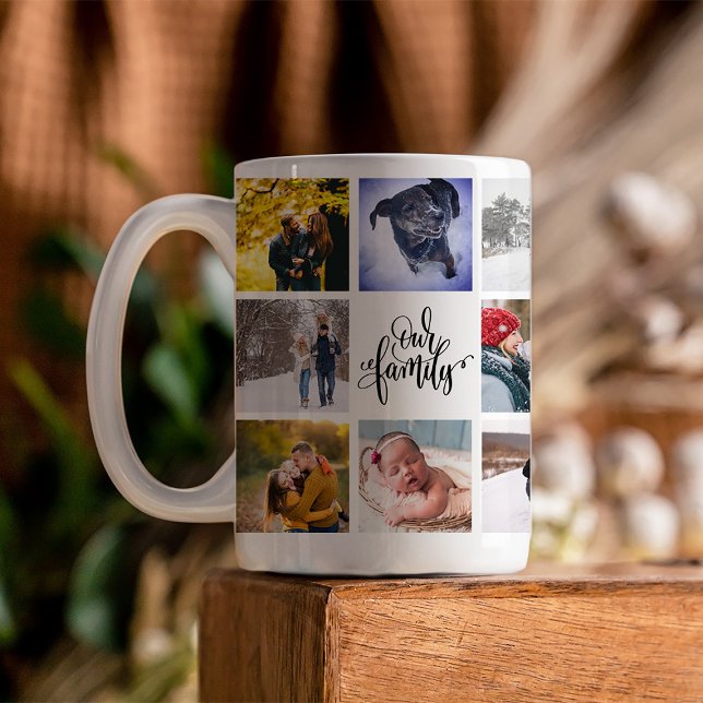 Photo Collage Modern Our Family Coffee Mug (Introducing our innovative Modern Family Mug - a timeless tribute to treasured moments)