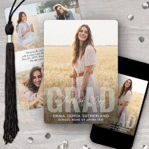 Photo Collage Modern Overlay Class Year Graduation Announcement