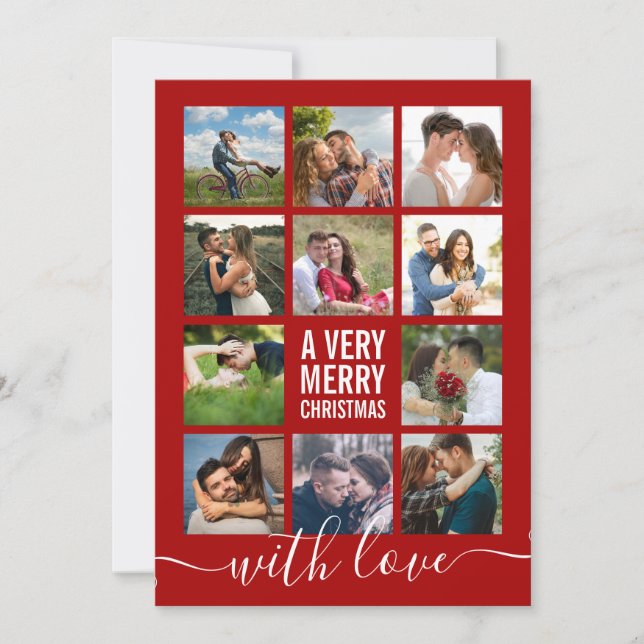 Photo Collage Modern Very Merry Christmas Holiday  (Front)