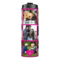 Photo collage monogram personalised modern pink