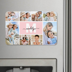 Photo Collage Monogram Picture Magnet