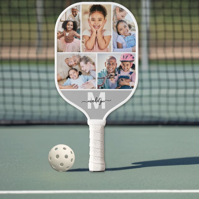 Photo Collage Monogram Picture Pickleball Paddle (Photo Collage Monogram Picture Pickleball Paddle)