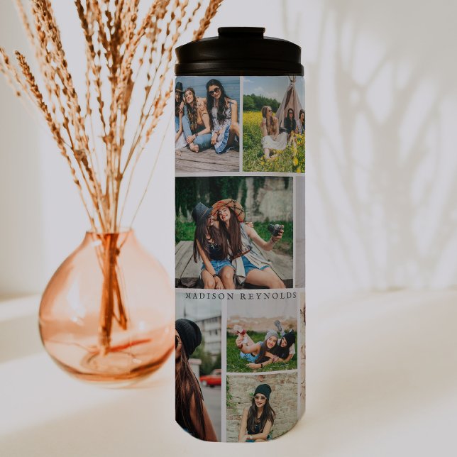 Photo Collage & Monogram Thermal Tumbler (Creator Uploaded)