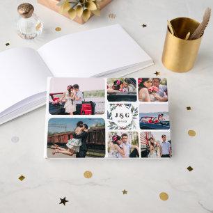 Photo Collage & Monogram Wedding Guestbook