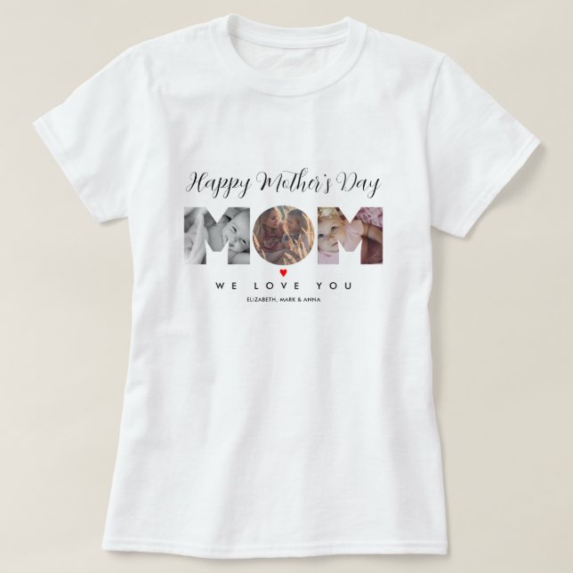Photo Collage Mother's Day Mum Gifts Personalised T-Shirt (Design Front)