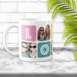 Photo Collage Multicolor Coffee Mug<br><div class="desc">Great photo collage mug with spaces for 5 photos.  The perfect gift for parents or grandparents.</div>