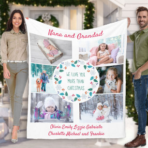 Photo Collage Nana & Grandad Winter Woodland Fleece Blanket