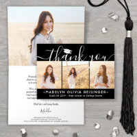 Photo Collage New Address Black & White Graduation