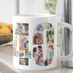 Photo Collage Number 40 - 40th Birthday Large Coffee Mug<br><div class="desc">Personalised Giant Mug for 40th Birthday. Create your own photo collage using your favourite photos. Your photographs will automatically display in the shape of the number 40 on both sides of the mug. The photo collage holds a mixture of square, portrait and landscape pictures to give you good flexibility of...</div>