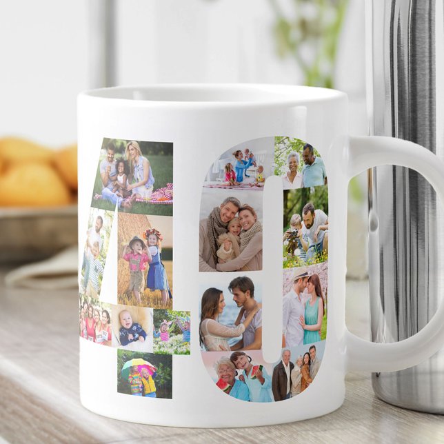 Photo Collage Number 40 - 40th Birthday Large Coffee Mug (Creator Uploaded)