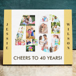 Photo Collage Number 40 Neutral 40th Birthday Canvas Print<br><div class="desc">Create your own unique 40th Birthday Gift. This smart canvas is a great way to display your photo collage. The template is set up ready for you to add your favourite photos, which will automatically appear in the shape of the number 40. You can also add your name and birth...</div>