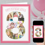 Photo Collage Number 8 Pink 8th Birthday Card<br><div class="desc">Unique and personalised 8th birthday photo card. The photo template is set up for you to add your favourite pictures to this number 8 photo collage plus an extra special photo inside. You can also add a name or relation (eg daughter, sister) to the front and customise the birthday greeting...</div>